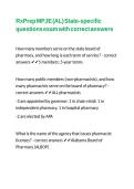 RxPrep MPJE &lpar;AL&rpar; State-specific questions exam with correct answers 