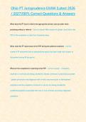 Ohio pt Jurisprudence Exam &lpar;Latest 2026 2027&rpar;100- Correct Questions & Answers