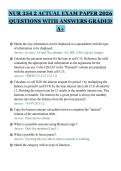 NUR 354 2 ACTUAL EXAM PAPER 2026&NewLine;QUESTIONS WITH ANSWERS GRADED&NewLine;A&plus;