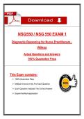 NSG550 &sol; NSG 550 EXAM 1 Diagnostic Reasoning for Nurse Practitioners - Wilkes Actual Questions and Answers 100&percnt; Guarantee Pass