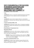 D072 FUNDAMENTALS FOR SUCCESS IN BUSINESS QUESTIONS AND ANSWERS WITH COMPLETE SOLUTIONS 100&percnt; CORRECT &excl;&excl;&excl;
