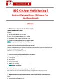 NSG 430 Adult Health Nursing II Questions with Rationalized Answers&comma; 100&percnt; Guarantee Pass Grand Canyon University
