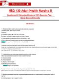NSG 430 Adult Health Nursing II Questions with Rationalized Answers&comma; 100&percnt; Guarantee Pass Grand Canyon University