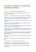Testbank &vert; AI in Business&colon; Creating Value Responsibly&comma; 1st Release &ndash; Exam Prep & Study Guide&NewLine;&NewLine;
