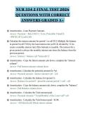 NUR 354 2 FINAL TEST 2026&NewLine;QUESTIONS WITH CORRECT&NewLine;ANSWERS GRADED A&plus;