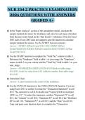 NUR 354 2 PRACTICE EXAMINATION&NewLine;2026 QUESTIONS WITH ANSWERS&NewLine;GRADED A&plus;