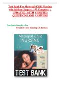 Maternal-Child Nursing 6th Edition Test Bank &vert; Complete Chapter Practice Questions with Verified Answers for Maternity&comma; Pediatric & NCLEX Exam Preparation