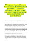 ATI Capstone Maternal Newborn Assessment EXAM WITH ACCURATE QUESTIONS AND ANSWERS &lpar;VERIFIED ANSWERS&rpar; &vert; LATEST &lpar;2026&sol;2027&rpar; UPDATED VERSION &vert; 100&percnt; GUARANTEED PASS &lbrace;JUST RELEASED&rcub;