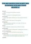 NUR 505 CERTIFICATION SCRIPT 2026&NewLine;QUESTIONS WITH SOLUTIONS&NewLine;GRADED A&plus;