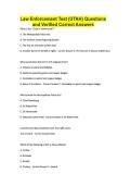 Law Enforcement Test &lpar;UTAH&rpar; Questions and Verified Correct Answers