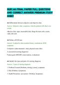 NUR 505 FINAL PAPER FULL QUESTIONS&NewLine;AND CORRECT ANSWERS PREMIUM STUDY&NewLine;SHEET