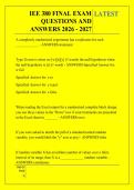 IEE 380 FINAL EXAM &NewLine;QUESTIONS AND &NewLine;ANSWERS 2026 - 2027