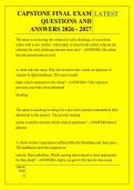 CAPSTONE FINAL EXAM &NewLine;QUESTIONS AND &NewLine;ANSWERS 2026 - 2027