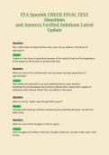 FFA Spanish CREED FINAL TEST&NewLine;Questions&NewLine;and Answers Verified Solutions Latest&NewLine;Update