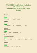 FFA CREED Certification Evaluation&NewLine;Questions and&NewLine;Answers Verified Solutions Latest&NewLine;Update