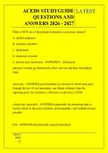 ACEDS STUDYGUIDE  &NewLine;QUESTIONS AND &NewLine;ANSWERS 2026 - 2027