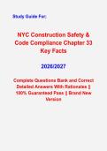 NYC Construction Safety & Code Compliance Chapter 33 Key Facts Study Guide 2026&ndash;2027 &vert; DOB Site Safety Exam Prep