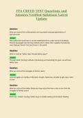 FFA CREED TEST Questions and&NewLine;Answers Verified Solutions Latest&NewLine;Update