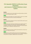 FFA Spanish CREED Certification Exam&NewLine;Questions&NewLine;and Answers Verified Solutions Latest&NewLine;Update