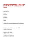 CSET Multiple Subjects Subtest 2&colon; Math&comma; Science Exam Questions and Correct Answers&vert; Latest Update