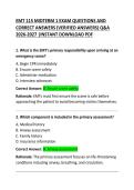 EMT 115 Midterm 1 Exam Questions and Correct Answers &vert; Comprehensive EMT Study Guide