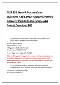 NUR 254 Exam 4 Practice Exam &NewLine;Questions And Correct Answers &lpar;Verified &NewLine;Answers&rpar; Plus Rationales 2026 Q&A &NewLine;Instant Download Pdf 