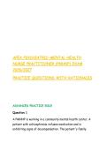 APEA PSYCHIATRIC-MENTAL HEALTH &NewLine;NURSE PRACTITIONER &lpar;PMHNP&rpar; EXAM &NewLine;2026&sol;2027 &NewLine;PRACTICE QUESTIONS WITH RATIONALES