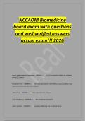 NCCAOM Biomedicine&NewLine;board exam with questions&NewLine;and well verified answers&NewLine;actual exam&excl;&excl;&excl; 2026&NewLine;