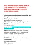 NSG 3180 Communication and Teamwork Final Exam 2 Questions and Correct Answers &vert; Comprehensive Nursing Study Guide