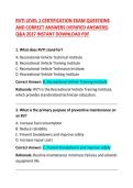 A BUNDLE OF RVTI LEVEL 1 CERTIFICATION EXAM QUESTIONS WITH CORRECT ANSWERS 2026 &ndash; COMPREHENSIVE RV TECHNICIAN STUDY GUIDE