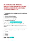 SCH4U Grade 12 Chemistry Structure & Properties of Matter Exam Questions and Correct Answers &vert; Comprehensive Study Guide