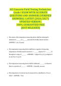 ACI Concrete Field Testing Technician- Grade I EXAM WITH ACCURATE QUESTIONS AND ANSWERS &lpar;VERIFIED ANSWERS&rpar; &vert; LATEST &lpar;2026&sol;2027&rpar; UPDATED VERSION &vert; 100&percnt; GUARANTEED PASS &lbrace;JUST RELEASED&rcub;