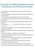 Drivers ED Final &lpar;MVA&rpar; Comprehensive Exam with Questions and 100&percnt; Correct Answers &ndash; Latest Driver Education Study Guide