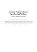 Kentucky Property Valuation Administrator &lpar;PVA&rpar; ExamQuestions with Answers & Rationales