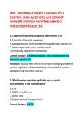 West Virginia Category 5 Aquatic Pest Control Exam Questions and Correct Answers &vert; Comprehensive Certification Study Guide