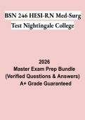 BSN 246 HESI-RN Med-Surg Test &vert; Nightingale College PDF &vert; Study Guide&comma; Practice Questions & Test Bank
