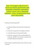 Basic Life Support &lpar;BLS&rpar; Exam A WITH ACCURATE QUESTIONS AND ANSWERS &lpar;VERIFIED ANSWERS&rpar; &vert; LATEST &lpar;2026&sol;2027&rpar; UPDATED VERSION &vert; 100&percnt; GUARANTEED PASS &lbrace;JUST RELEASED&rcub;
