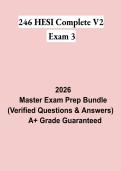 246 HESI Complete V2 Exam 3 PDF &vert; Study Guide&comma; Practice Questions&comma; Test Bank & HESI-RN Nursing Exam Prep