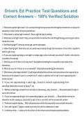 Drivers Ed Practice Test Questions and Correct Answers &ndash; 100&percnt; Verified Solution Comprehensive Study Guide