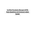 Certified Floodplain Manager &lpar;CFM&rpar; Exam Questions and Answers&vert; Latest Update