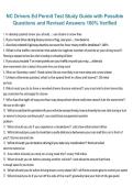 NC Drivers Ed Permit Test Study Guide with Possible Questions and Revised Answers &ndash; 100&percnt; Verified Comprehensive Exam Preparation