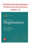 Test Bank for Essentials of Negotiation&comma; 7th Edition by Roy J&period; Lewicki&comma; Bruce Barry & David M&period; Saunders &vert; Complete Chapters 1&ndash;12 &vert; Verified Questions & Answers &vert; 2025&sol;2026 Update &vert; A&plus; Graded