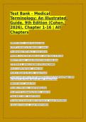 Testbank - Medical Terminology&colon; An Illustrated Guide&comma; 9th Edition &lpar;Cohen&comma; 2026&rpar;&comma; Chapter 1-16 &vert; All Chapters&NewLine;