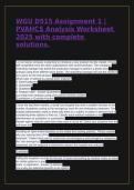 Testbank WGU D515 Assignment 1 PVAHCS Analysis Worksheet 2025&NewLine;&NewLine;