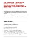 NIMS IS-700&period;B FINAL EXAM 2026&sol;2027 &vert; VERIFIED PRACTICE QUESTIONS & ANSWERS &vert; FEMA NATIONAL INCIDENT MANAGEMENT SYSTEM &lpar;NIMS&rpar; COMPLETE STUDY GUIDE