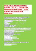 Testbank WGU D618 Environmental Health Task 1 Croatia Risk Report 2026&NewLine;&NewLine;&NewLine;