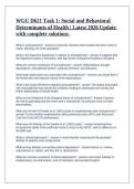 Testbank WGU D621 Task 1 Social and Behavioral Determinants of Health Latest 2026 Update Complete Solutions Q&A&NewLine;&NewLine;