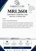 MRL2601 Assignment 1 &lpar;DETAILED ANSWERS&rpar; Semester 2 2026 - DISTINCTION GUARANTEED
