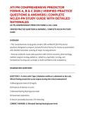 ATI PN COMPREHENSIVE PREDICTOR FORMS A&comma; B & C 2026 &vert; VERIFIED PRACTICE QUESTIONS & ANSWERS &vert; COMPLETE NCLEX-PN STUDY GUIDE WITH DETAILED RATIONALES
