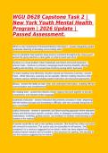 Testbank WGU D628 Capstone Task 2&colon; New York Youth Mental Health Program &ndash; 2026 Update &lpar;Passed Assessment&rpar;&NewLine;&NewLine;